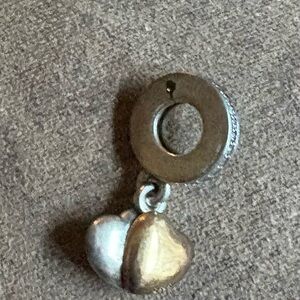 Authentic Pandora two tone double heart charm